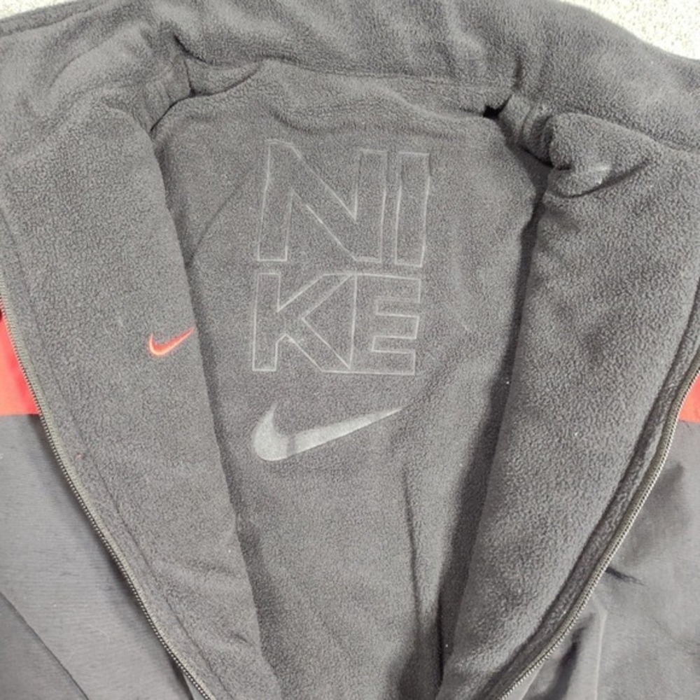 Nike Reversible Red Black Fleece Track Jacket Men's‎ Large Zip Up - Picture 10 of 15